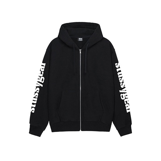 Stussy-Gear-Zip-Hoodie-Black Stussy capuche zippé Gear noir Pull