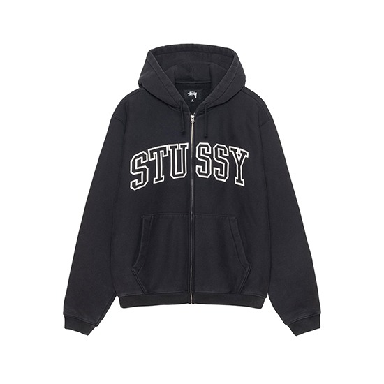 Stussy-Outline-Zip-Hoodie-Black Stussy capuche zippé Outline noir Pull