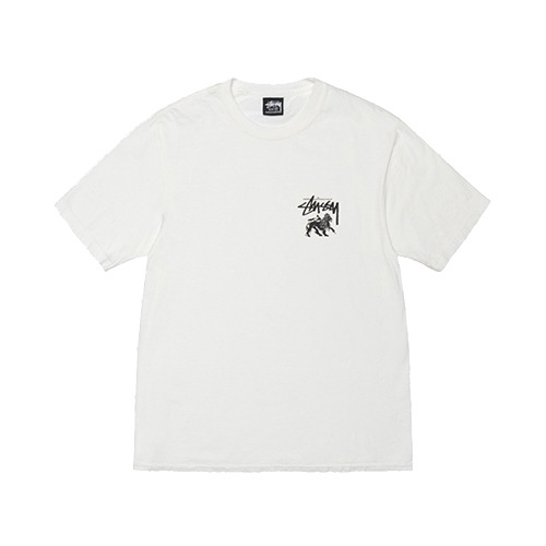 Stussy-Rasta-Lion-White-T-Shirt Stussy Merch Lion Rasta Blanc Shirt