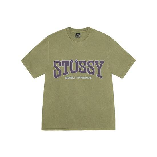 Burly-Threads-Stussy-T-Shirt-Green Stussy Merch Burly Threads Vert Maillot