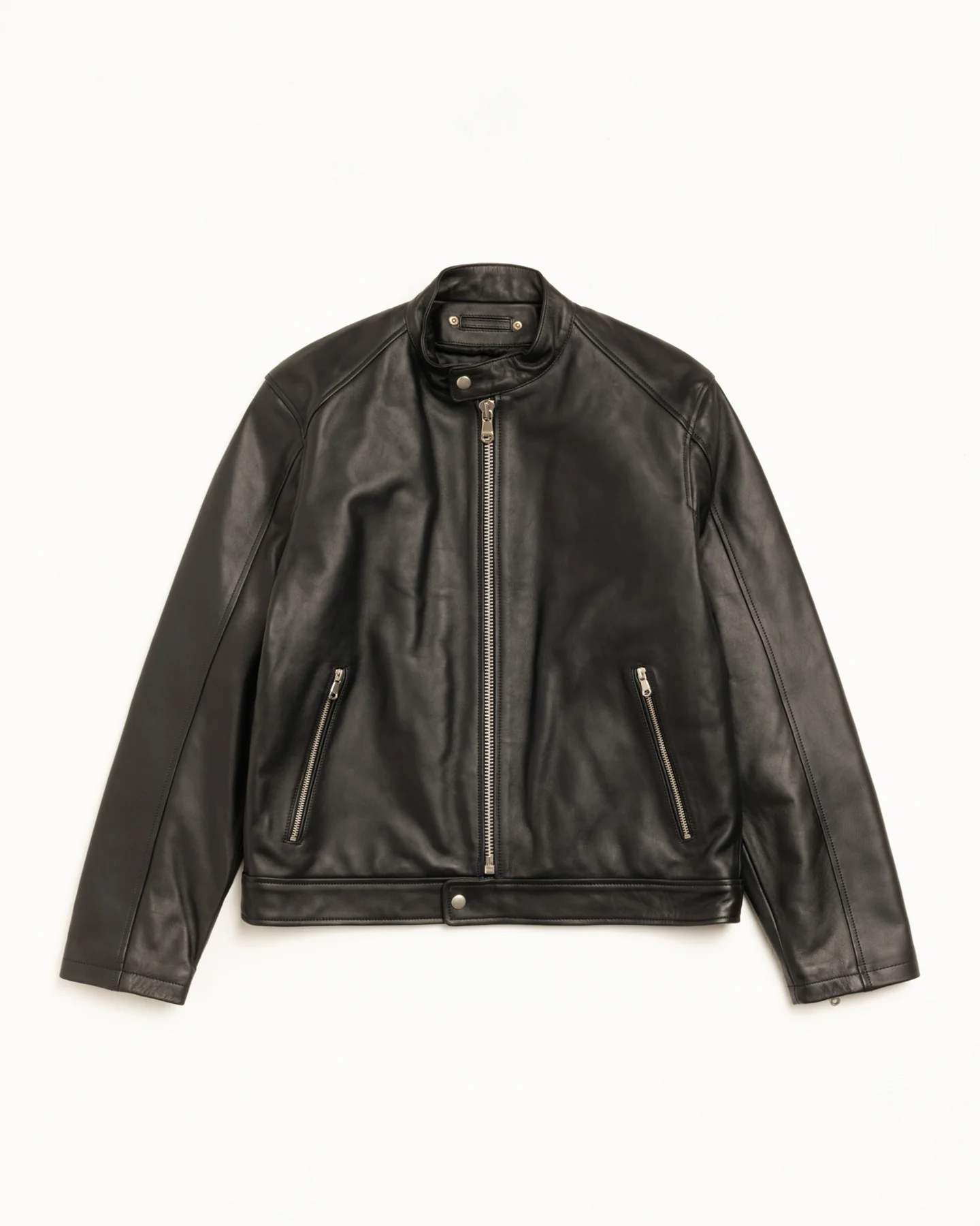 CAFE-RACER-LEATHER-JACKET (2) Stussy Merch Café Racer Noire Veste