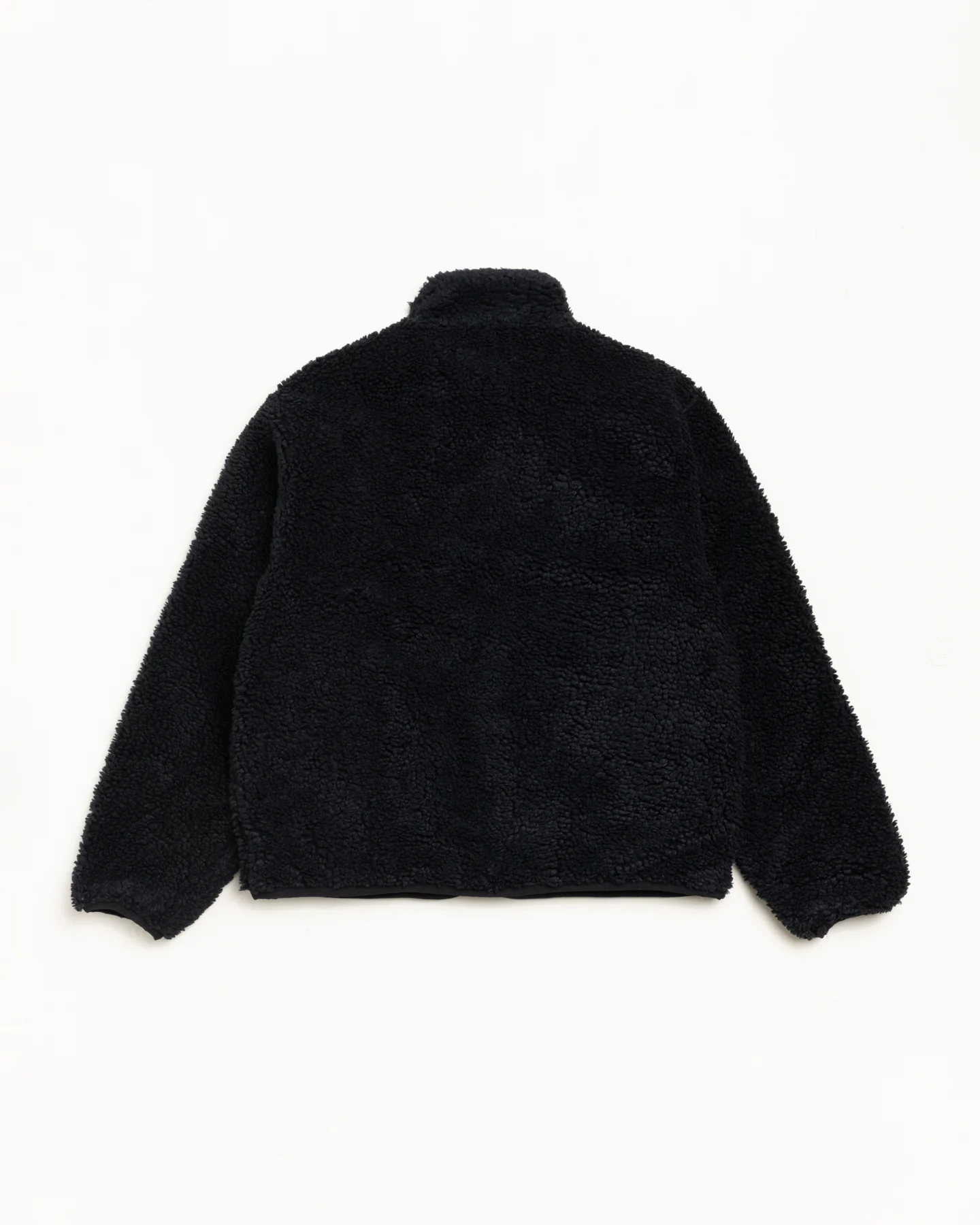 SHERPA-REVERSIBLE-Black-JACKET-1 (1) Stussy Merch Sherpa Réversible Noire Veste